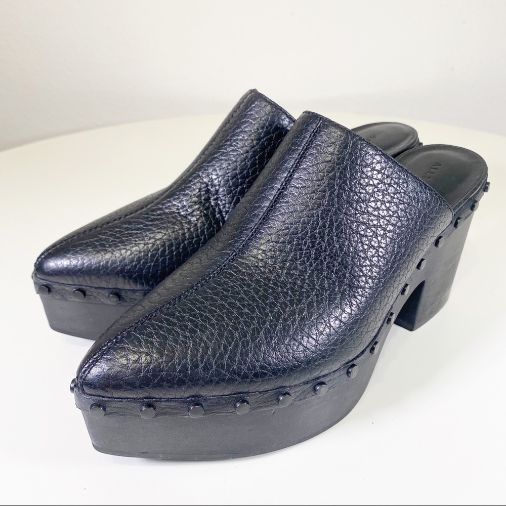 All Saints Gabes Leather Platform Studded Clog